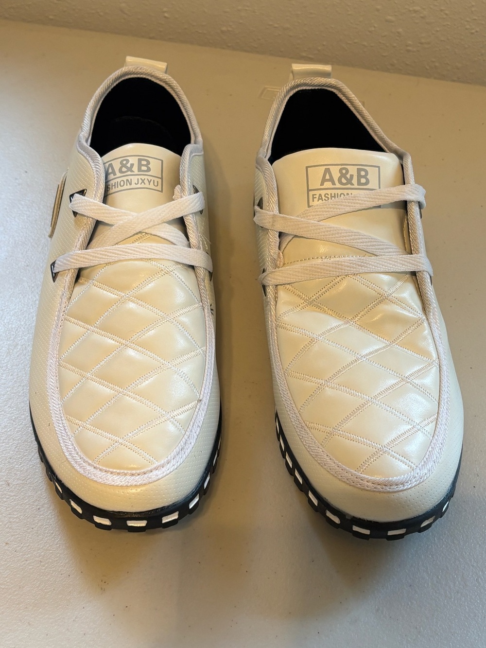 Men’s White Quilted Sneakers